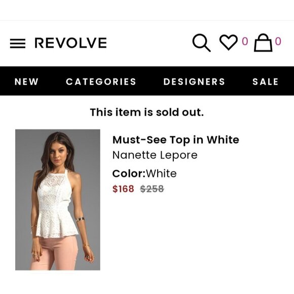 NWT- White Lace Halter Style Top-Nanette Lepore - Picture 5 of 6